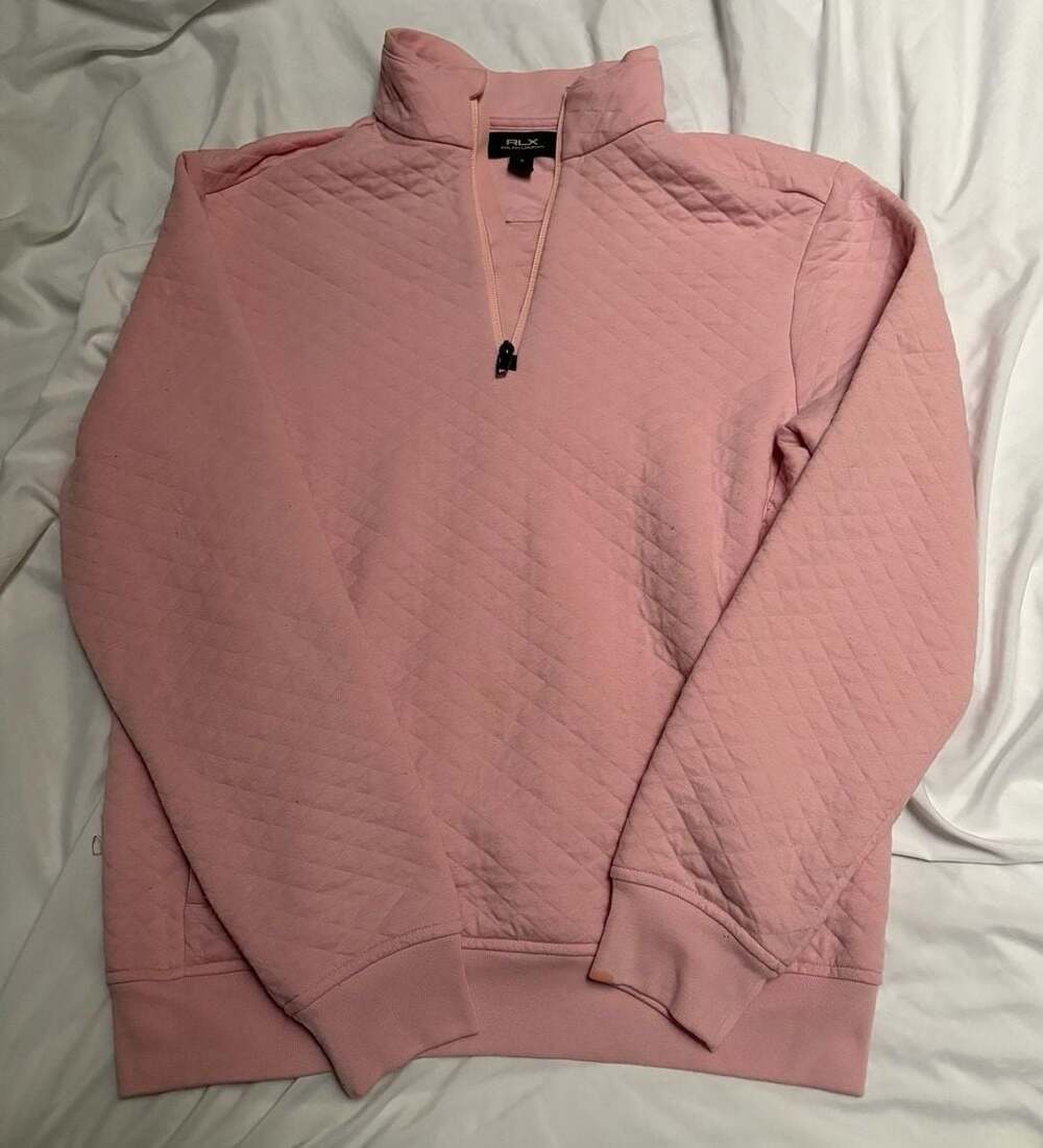 RLX Ralph Lauren Mens Quilted Double-Knit Quarter-Zip Pullover size M